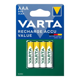 Varta Pile Rechargeable Accu AAA HR03 800mAh NiMH Blister 4 Unités (LR03)