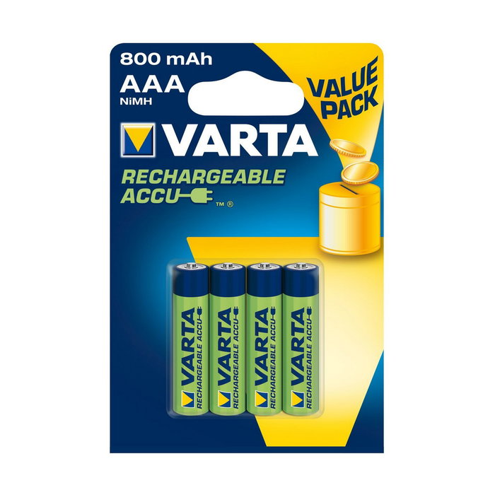 Piles Rechargeables Varta 800 mAh 1,2V (4 Unités) Piles Rechargeables Varta 800 mAh 1,2V (4 Unités)