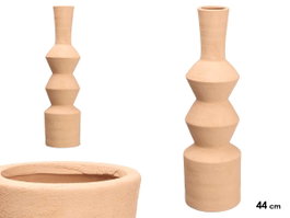 Giftdecor Jarron Geometrique 60 cm Ceramique Marron (Set de 4)