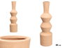 Giftdecor Jarron Geometrique 60 cm Ceramique Marron (Set de 4)