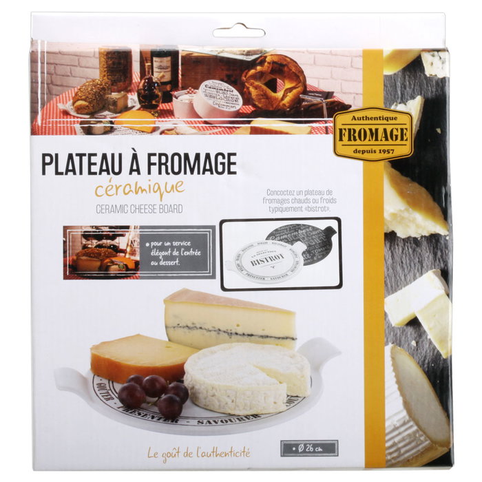 Totally Addict Plateau à fromage en céramique BISTROT 26 cm
