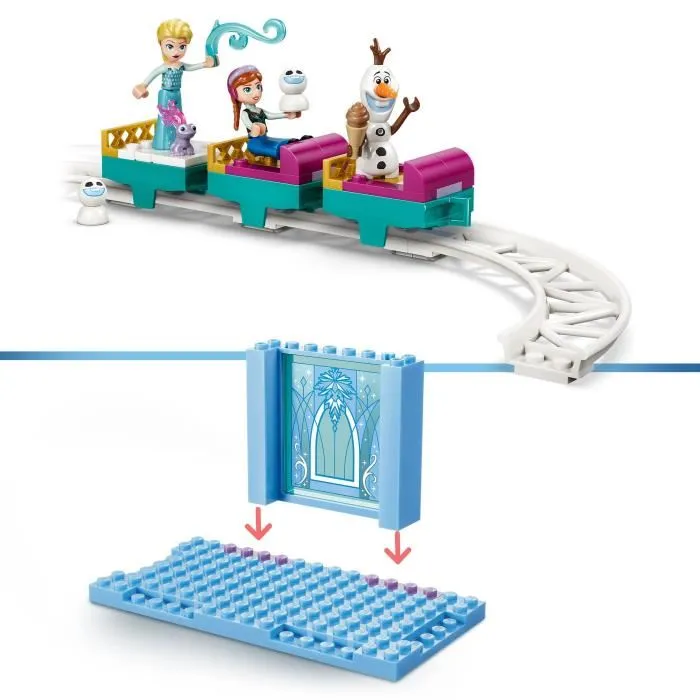 LEGO Disney La Reine des Neiges 43281, Château de Glace et Piste Enneigée d'Elsa avec Traîneaux et Personnages