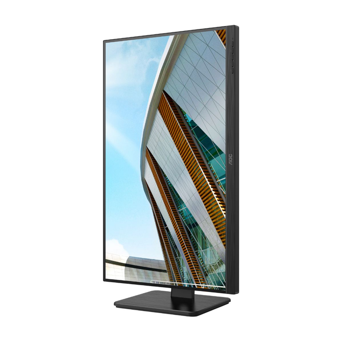 AOC 27P2Q - Écran PC 27" LED IPS Full HD 1080p, 75 Hz, 4 ms, USB-C, HDMI, VGA, Haut-parleurs, Noir