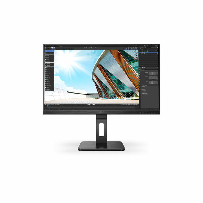 AOC 27P2Q - Écran PC 27" LED IPS Full HD 1080p, 75 Hz, 4 ms, USB-C, HDMI, VGA, Haut-parleurs, Noir
