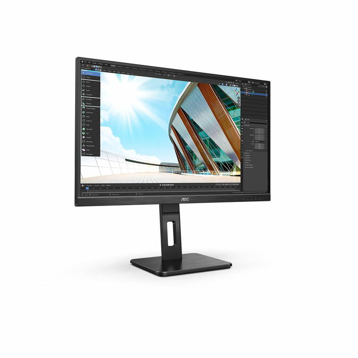 AOC 27P2Q - Écran PC 27" LED IPS Full HD 1080p, 75 Hz, 4 ms, USB-C, HDMI, VGA, Haut-parleurs, Noir