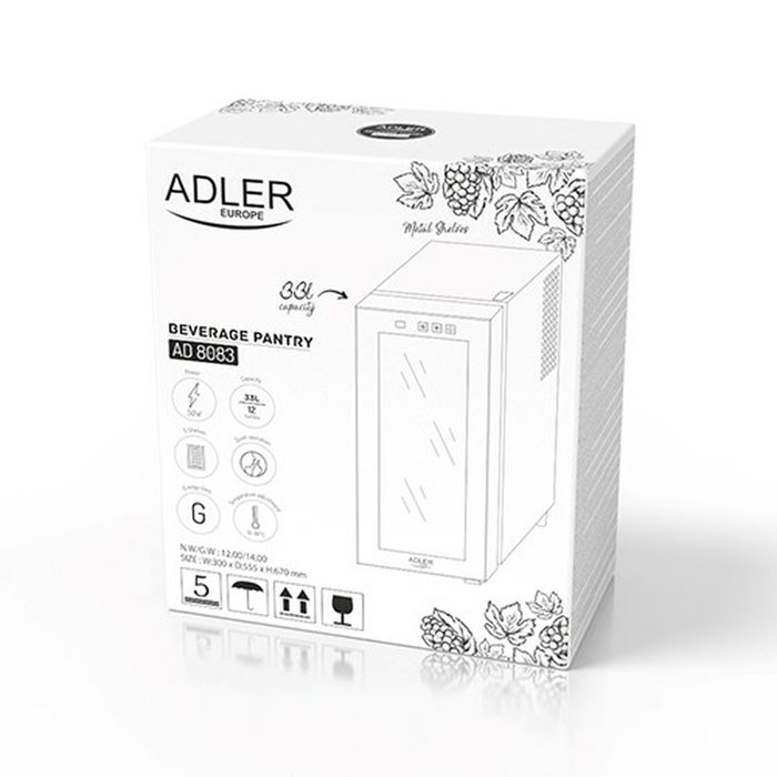 Adler AD 8083 Refroidisseur de Bouteilles 33 L