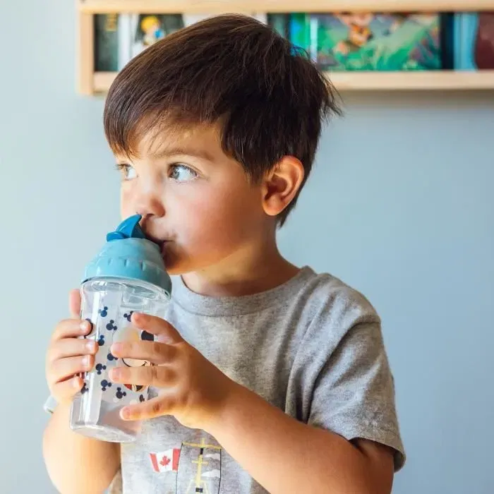 Thermobaby Tasse à Paille Disney Baby Mickey Mouse 295 ml Anti-fuites avec Clip pour Enfant à Partir de 10 Mois