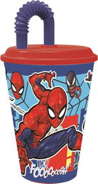 Stor Vaso Caña Easy Spiderman Mob Rules, Verre à boire personnalisé, Capacité 430 ml, Thème Spiderman