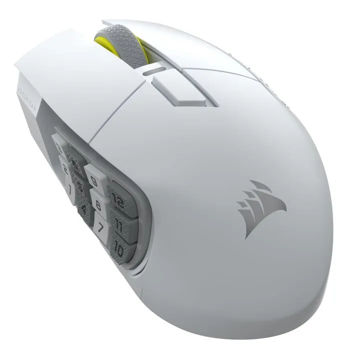 Corsair Scimitar Elite WL SE - Souris Gamer sans fil - 12 boutons - Capteur haute précision - RGB - Blanc