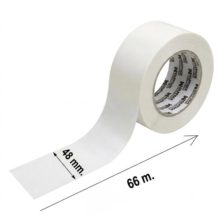 WOLFPACK LINEA PROFESIONAL Ruban d'emballage blanc 48 mm x 66 m WOLFPACK LINEA PROFESIONAL Ruban d'emballage blanc 48 mm x 66 m