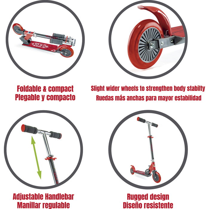 Molto Trottinette Pliable Rouge 72-77 cm