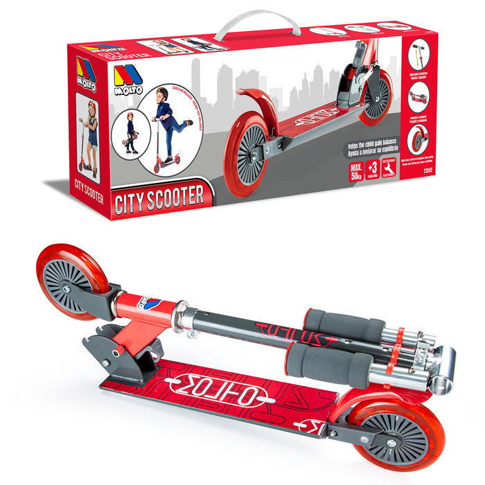 Molto Trottinette Pliable Rouge 72-77 cm
