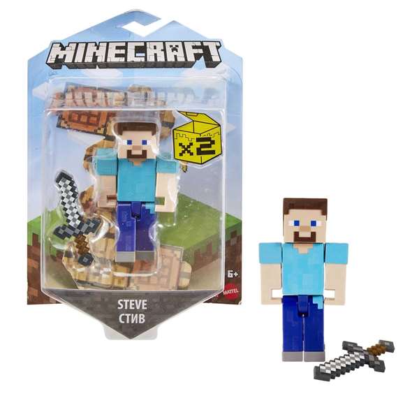 Mattel Figure Minecraft articulée avec cubes en carton - Modèles surtidos