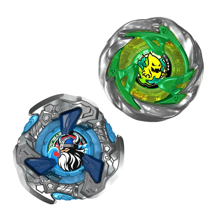 Beyblade X Dual Pack Circle Ghost 4-60LR UX et Hack Viking 4-55O UX, 2 toupies de combat à rotation droite