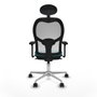 Piqueras y Crespo Chaise de Bureau avec Appui-tête 3D086N1 Turquoise