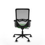 Chaise Zulema Synchro 3 positions tissu Vert Maille Gris Base en nylon noir Accoudoir 2D Sans appui-tête Roulettes 65mm nylon