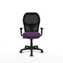 Chaise Alocén Synchro 3 positions tissu Pourpre Maille Noir Structure polyamide noire Accoudoir 1D Sans appui-tête Roulettes pour moquette