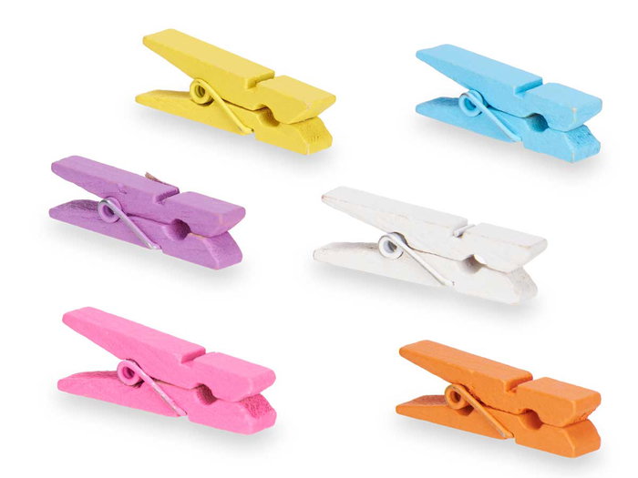 PINCELLO Set de 10 pinces en bois multicolore taille moyenne PINCELLO Set de 10 pinces en bois multicolore taille moyenne