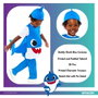 Liragram Déguisement Bébé Papa Shark Bleu Taille 2-3 Ans