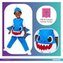 Liragram Déguisement Bébé Papa Shark Bleu Taille 2-3 Ans
