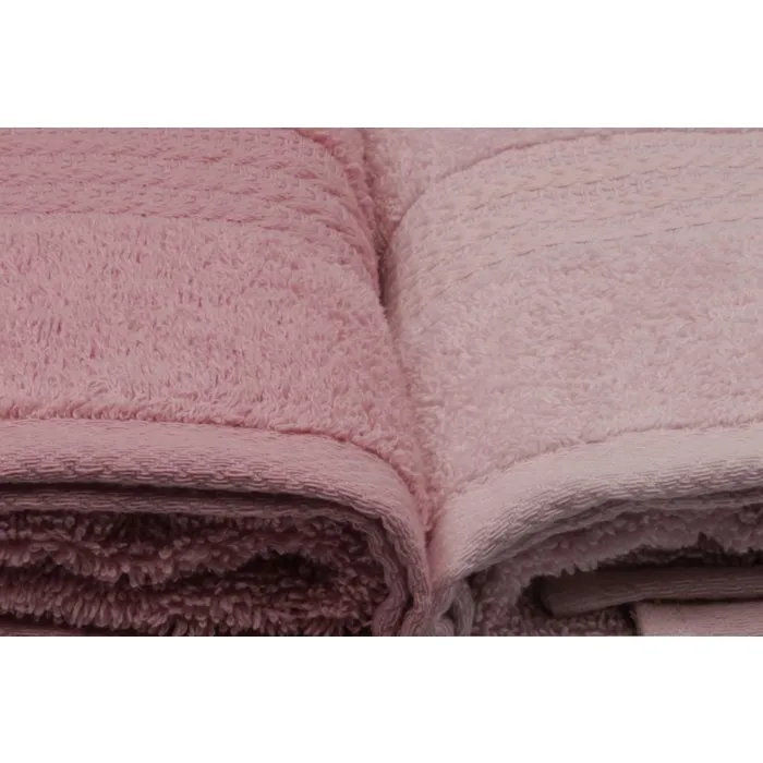 Ensemble de 4 serviettes de bain en coton 100% - 50 x 90 cm - Couleur poudre - Confort et absorption optimale