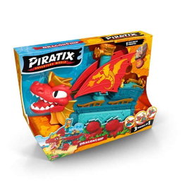 Magic Box Figura Piratix S Dragon Ship - Jouet de Transformation 3 en 1 (Avion, Bateau, Véhicule Terrestre) - 39,5 x 29 x 19 cm