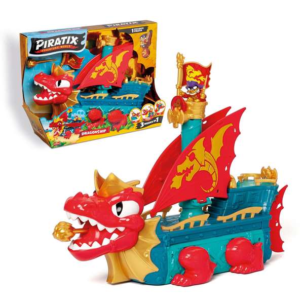 Magic Box Figura Piratix S Dragon Ship - Jouet de Transformation 3 en 1 (Avion, Bateau, Véhicule Terrestre) - 39,5 x 29 x 19 cm Magic Box Figura Piratix S Dragon Ship - Jouet de Transformation 3 en 1 (Avion, Bateau, Véhicule Terrestre) - 39,5 x 29 x 19 cm