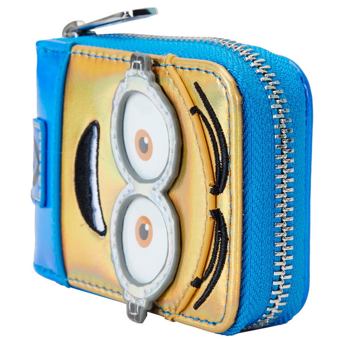 Loungefly Portefeuille Minions Gru Mon Méchant Préféré Despicable Me en Cuir Végan, Fermeture Éclair, Détails Imprimés et Brodés