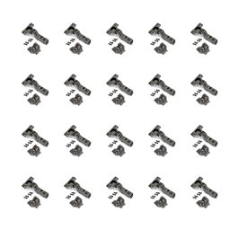 Emuca Lot de 20 charnières super coudées X91, fermeture amortie, montage rentrant, Titane