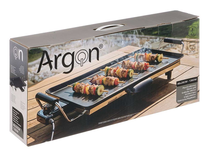 ARGON Plancha à griller 1360W 46x26cm Negro