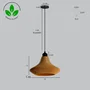 Lampe Suspendue Vita Beige/Fleuron Noir/Câble Noir Design Minimaliste Compatible LED E27