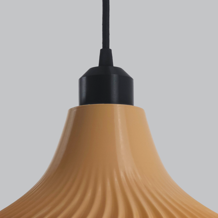 SHU Suspension Vita Beige Rosace Plafond Noire Câble Noir SHU-LP LED E27 Réglable Matériaux Écologiques
