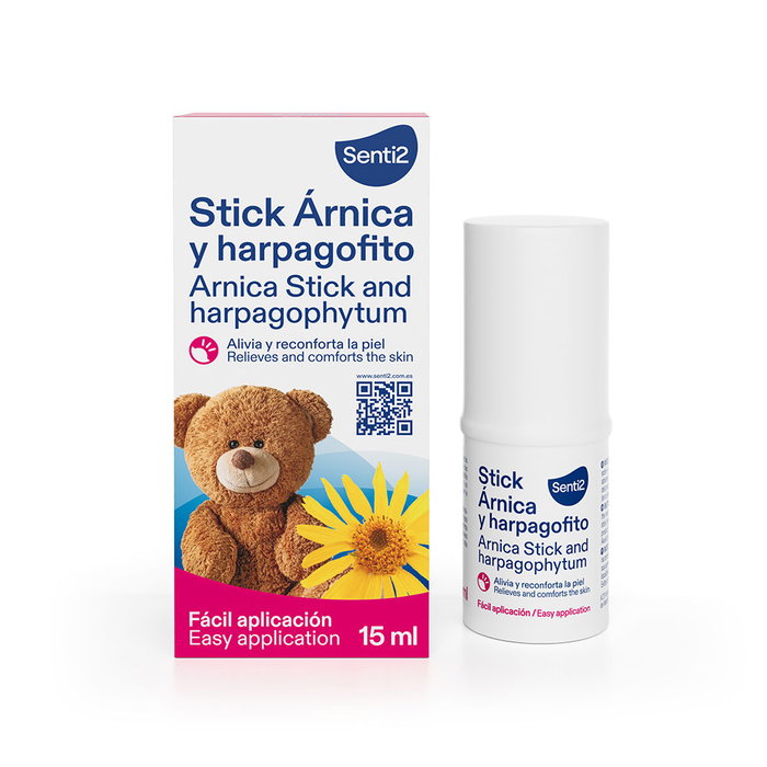 Senti2 Stick Arnica Apaisant 15 ml pour Contusions et Coups - Adulte et Enfant dès 1 an - Sans Parfum, Sans Parabènes, Testé Dermatologiquement