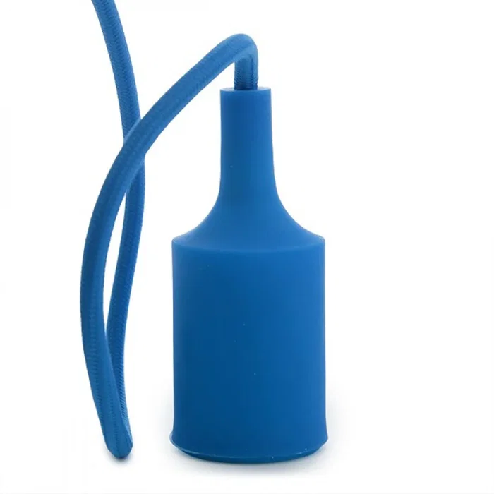 Portalamparas E27 avec Câble - Douille PVC - Couleur Bleue Portalamparas E27 avec Câble - Douille PVC - Couleur Bleue