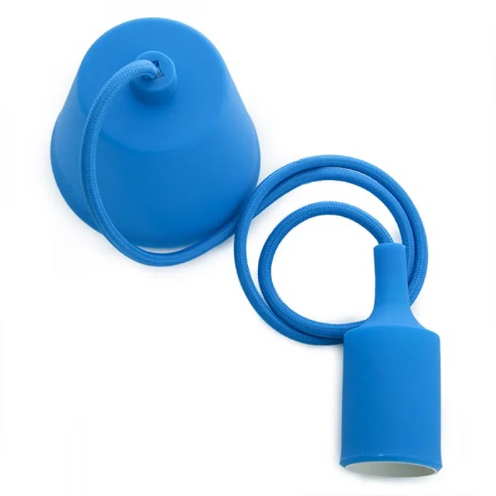 Portalamparas E27 avec Câble - Douille PVC - Couleur Bleue Portalamparas E27 avec Câble - Douille PVC - Couleur Bleue