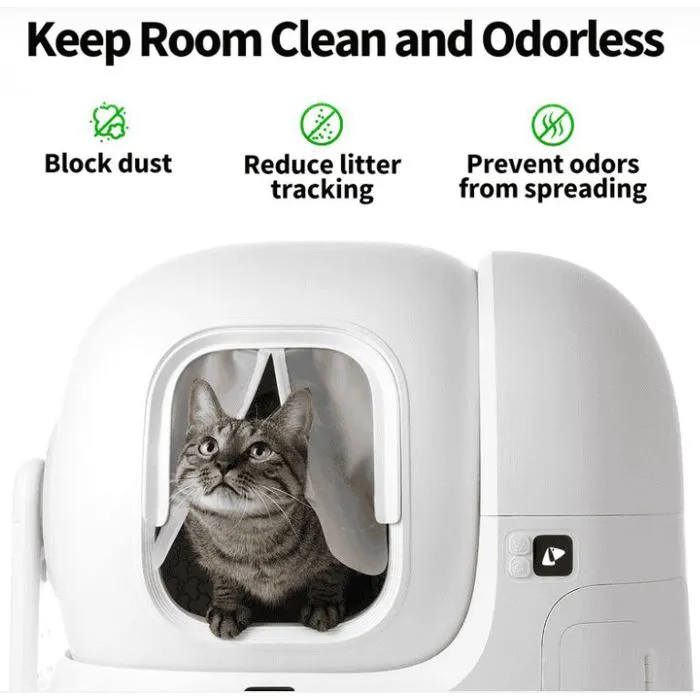 Petkit Rideau magnétique 2.0 pour litière automatique PuraMax et Purobot Max - Système de clipsage facile - Blanc