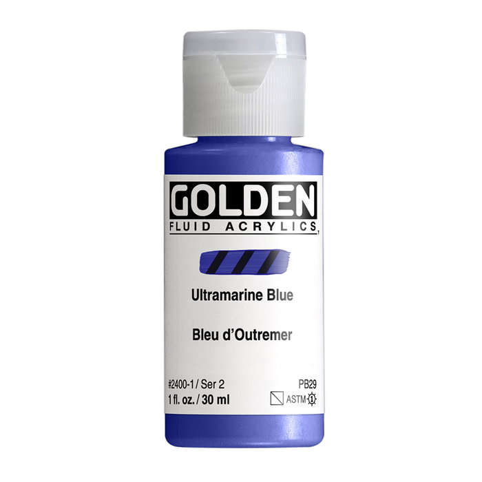 Golden Peinture acrylique liquide Bleu outremer 30 ml Golden Peinture acrylique liquide Bleu outremer 30 ml