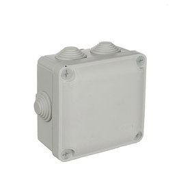 Solera Boîte étanche carrée 100x100x55mm grise IP55 avec cônes et vis y715