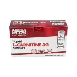 Mega Plus L-Carnitine Concep 3G 14 Vials - Complément Alimentaire Brûleur de Graisse, Goût Fruits des Bois