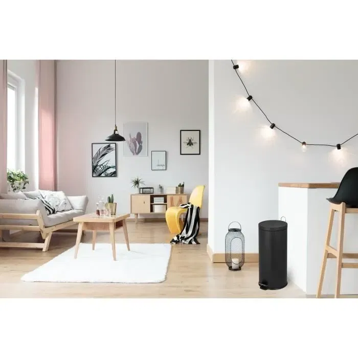 Kitchen Move Poubelle cuisine 30L URBAN, Acier Noir, Pédale - Grande capacité pour famille Kitchen Move Poubelle cuisine 30L URBAN, Acier Noir, Pédale - Grande capacité pour famille