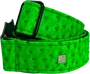 GETM Sangle Guitare/Basse Ostrich Neon Green - Corse en Simili Cuir Ajustable 165 cm