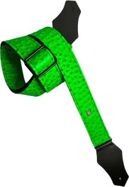 GETM Sangle pour guitare et basse - Ostrich Neon Green