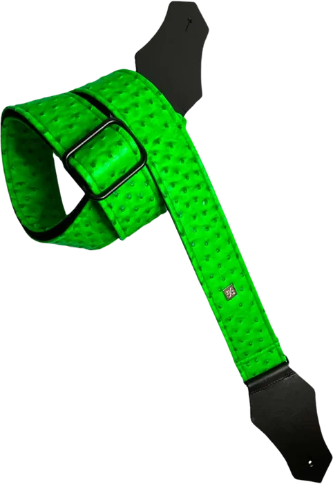 GETM Sangle Guitare/Basse Ostrich Neon Green - Corse en Simili Cuir Ajustable 165 cm GETM Sangle Guitare/Basse Ostrich Neon Green - Corse en Simili Cuir Ajustable 165 cm