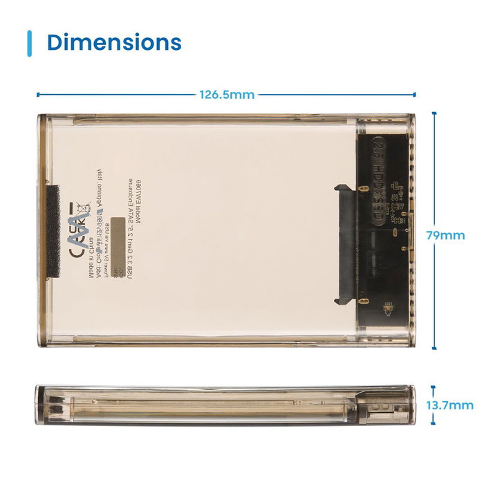 Ewent EW7069 Boîtier Disque Dur Externe Transparent 2,5" USB 3.2 Ewent EW7069 Boîtier Disque Dur Externe Transparent 2,5" USB 3.2