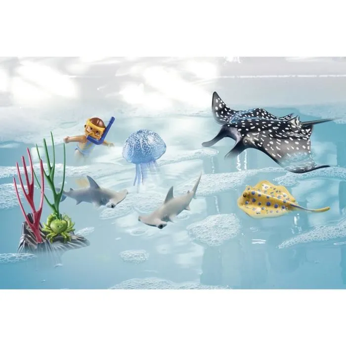 Playmobil 71623 Wiltopia - Bateau de surveillance des récifs coralliens, jeu de construction avec 67 pièces, pour enfants dès 4 ans
