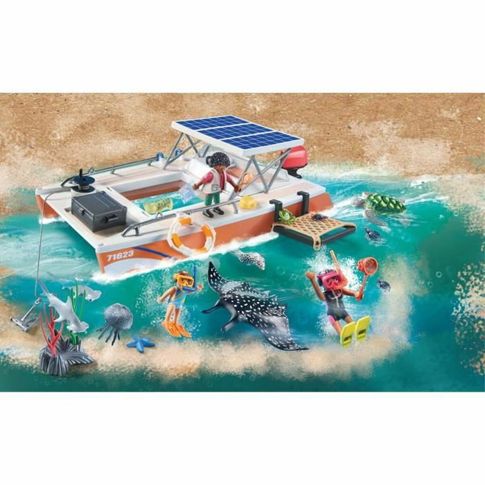 Playmobil Bateau de surveillance des récifs coralliens Wiltopia 71623