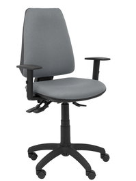 Chaise Elche Asynchrone Tissu Gris Structure polyamide noire Accoudoir 1D Sans appui-tête Roulettes en nylon 50 mm