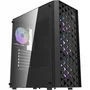 Darkflash DF-DK351CL6-BK DK351 Boîtier PC Moyen Tour ATX Noir avec 4 Ventilateurs A-RGB 120mm, Facade Mesh et Panneau Latéral en Verre Trempé