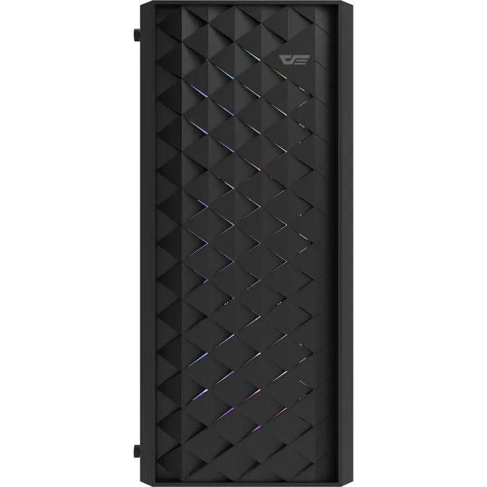 Darkflash DF-DK351CL6-BK DK351 Boîtier PC Moyen Tour ATX Noir avec 4 Ventilateurs A-RGB 120mm, Facade Mesh et Panneau Latéral en Verre Trempé