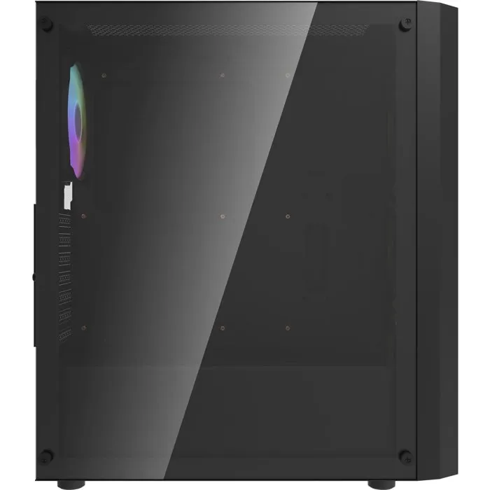 Darkflash DF-DK351CL6-BK DK351 Boîtier PC Moyen Tour ATX Noir avec 4 Ventilateurs A-RGB 120mm, Facade Mesh et Panneau Latéral en Verre Trempé